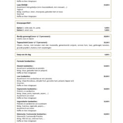 Prijslijst cafetaria 2023 - Formules