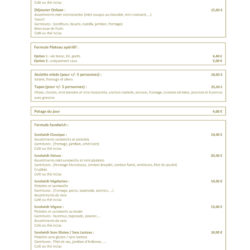 Tarif cafetaria 2023 - Formules